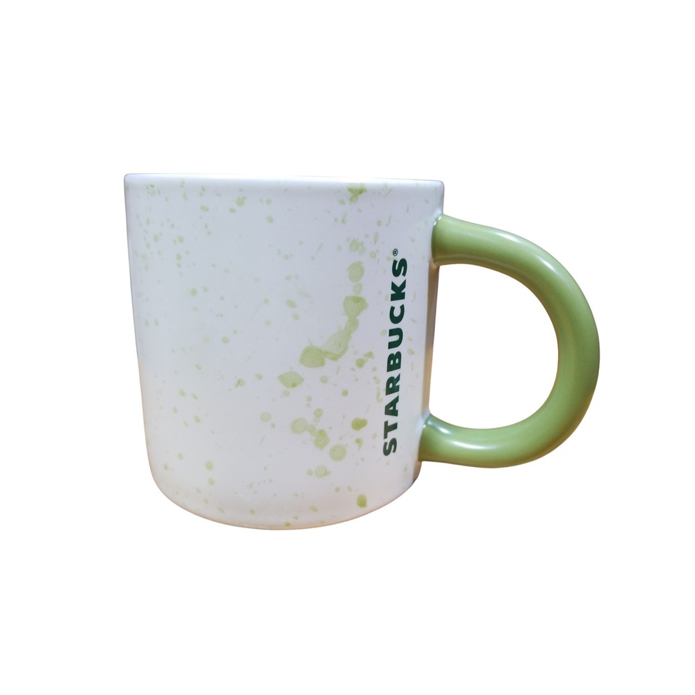Starbucks Matcha Splatter Mug White Green Speckled 12oz Coffee Cup 2026 NEW